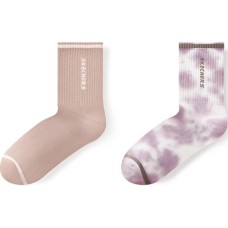 Skechers Sports Alliance Series Mid-Calf Socks Unisex 2 Pack 2 Pack (Brick Earth Tone Rose/Lotus), S