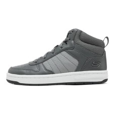 Skechers Anti-Slip Wear-Resistant Mid-Top Kids' Skateboarding Shoes Gray Teenagers Серый, 32