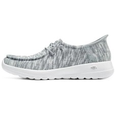 Skechers Slip Ins Slip-Resistant Breathable Low-Top Casual Shoes Women's Gray White Серый Белый, 36