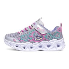 Skechers Heart Lights Kids Lifestyle Shoes Purple Green Teenagers 32