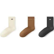 Skechers Sports Alliance Series Mid-Calf Socks Unisex 3 Pack 3 Pack (Eggshell/Dark Brown/Black), M
