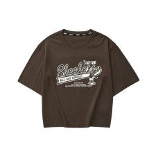 Skechers Drop Shoulder Sleeve T Shirt Women's Melted Chocolate Hot melt chocolate/02Z9, M
