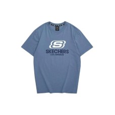 Skechers T-Shirt Unisex Blue Floral Crown Floral Crown Blue/01P1, L