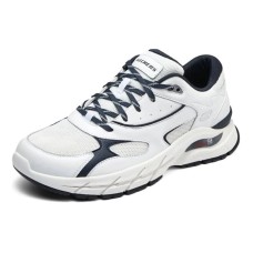 Skechers Durable Breathable Lightweight Low-Top Casual Shoes Men's White Blue White blue, 42