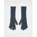 Topshop Gabriella ribbed long gloves in grey marl Серо-черный
