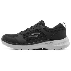 Skechers Go Walk 6 Casual Shoes Men Low-Top Black/Gray/White Black Gray, 41