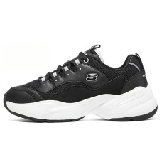 Skechers D'LITES 3.0 Cousin Durable Breathable Low-Top Casual Shoes Women's Black White 36
