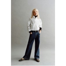 Джинсы wide leg с декоративными швами ZARA Синий, 8/9 лет (года) (131 cm)
