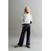 Джинсы wide leg с декоративными швами ZARA Синий, 8/9 лет (года) (131 cm)