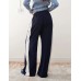 Reclaimed Vintage wide leg trouser with side contrast panel in navy Синий, XS - US 4-6