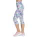 Women's Go Walk Seascape Floral Capri Leggings Фиолетовый, XS