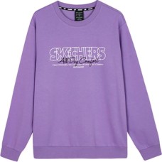 Skechers Colorful Sweatshirt Unisex Crystal Purple Crystal Purple/00QA, S