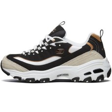 Skechers D Lites 1.0 Low Top Running Shoes Black/Gold Women's 35