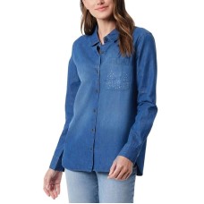 Petite Larissa Sparkle-Pocket Shirt Kassel Wash, PS