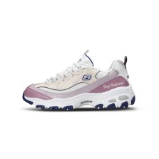 Skechers D'LITES 1.0 Anti-Slip Wear-Resistant Low-Top Chunky Sneakers Women's Beige White Pink Purple Beige White Pink Purple, 37