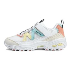 Skechers Cushioning Lightweight Kids Lifestyle Shoes White Blue Yellow Teenagers White Blue Yellow, 32