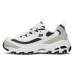 Skechers D'LITES 1.0 Non-slip Wear-resistant Shock Absorption Low-Top Chunky Sneakers Women's White Gray White gray, 35.5