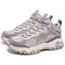 Skechers OUTDOOR Breathable Height Increasing Rebound Mid-Top Casual Shoes Women's Gray Brown Natural/Multicolor/NMLT, 39.5