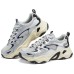 Skechers DLITES Anti-Slip Wear-Resistant Low-Top Casual Shoes Men's Silver Silver White, 44