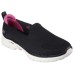 Skechers Go Walk 6 Ocean Splash Breathable Warm Low-Top Casual Shoes Women's Black Pink Black/Pink, 36