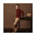 Boys Organic Long Sleeve Henley Pullover Sweater with Elbow Patches Красный, XSmall