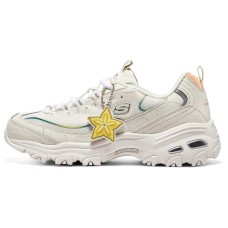 Skechers D'Lites 1.0 Shoes 'Beige White Yellow' Women's 35.5