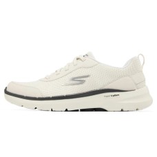 Skechers Go Walk 6 Cushioned Anti-Slip Wear-Resistant Breathable Lightweight Low-Top Casual Shoes Men's White Blue 44