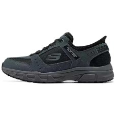 Skechers OUTDOOR MENS Anti-Slip Wear-Resistant Low-Top Hiking Shoes Men's Silver Black Silver Black, 42.5