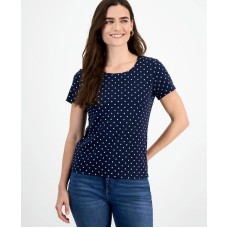 Women's Printed Scoop-Neck Short-Sleeve Top, Exclusively at Macy's Точка Синяя, 2XL