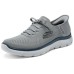 Skechers Sport Anti-Slip Wear-Resistant Low-Top Casual Running Shoes Men's Gray GRAY/NAVY, 43