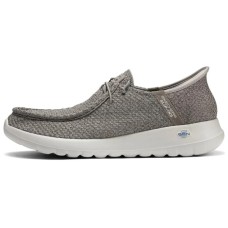 Skechers Slip Ins Durable Breathable Low-Top Casual Shoes Men's Taupe Серо-коричневый, 42