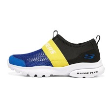 Skechers Razor Fle Slip Resistant Cushioning Abrasion Resistant Low Top Casual Shoes Royal Blue/Black Teenagers 32