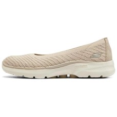 Skechers Go Walk 6 Cushioning Anti-Slip Wear-Resistant Breathability Low-Top Casual Shoes Women's Taupe 37.5