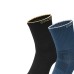 Skechers Mid Calf Socks Unisex 2 Pack Black/Dark Denim Blue 2 Pack (Black+Deep Denim Blue), M