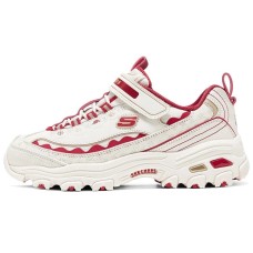 Skechers Anti-Slip Wear-Resistant Low-Top Kids Lifestyle Shoes White Teenagers Red White, 31