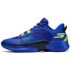 Skechers SKX Resagrip Cushioning Wear-Resistant Low-Top Basketball Shoes Men's Blue Green Blue Black, 44