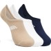 Skechers Ankle Socks Unisex 3 Pack Bright White Light Gray Umber Medieval Blue, S