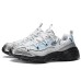 Skechers D'LITES 1.0 ADCDAVINCI Custom Surfing Anti-Slip Wear-Resistant Low-Top Chunky Sneakers Women's Blue Black Blue Black, 37