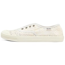 Skechers Wide Fit Anti-Slip Wear-Resistant Low-Top Canvas Shoes Women's Ivory 35.5
