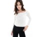 Hollister off shoulder crochet jumper in white Белый, XXS - 2XS