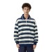 Skechers Colorful Sweatshirts Unisex Navy Blue White Mixed Color Stripes 03UB Navy Blue-White Mixed Color Stripes-03UB, L
