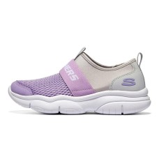 Skechers Girls Cushioning Low Top Kids' Running Shoes Gray Purple Teenagers Серый с фиолетовым, 35
