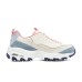 Skechers D'LITES 1.0 Milk Tea Bear Blueberry Liqueur Abrasion Resistant Low Top Casual Shoes Women's Blue Natural/Blue, 35