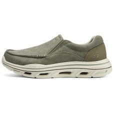 Skechers Cushioning Breathable Low-Top Casual Shoes Men's Khaki Зеленый, 45