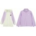 Skechers Grade School Casual Sportswear Set (Orchid Bloom Purple Hooded Jacket + Orchid Bloom Purple Stand Up Collar Jacket), 130