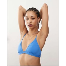 Weekday Soul soft triangle bra in blue Синий, M - US 8-10
