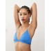 Weekday Soul soft triangle bra in blue Синий, M - US 8-10