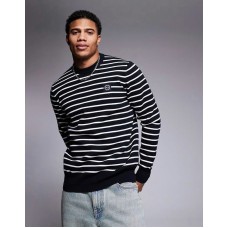 Marshall Artist stockholm knit jumper in navy stripe Синий, S