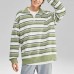 Skechers Colorful Sweatshirt Unisex Oil Green White Mixed Color Stripes Oil Green-White Mixed Color Stripes/0433, 2XL