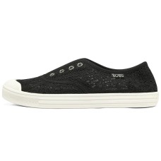 Skechers Wide Fit Anti-Slip Wear-Resistant Low-Top Canvas Shoes Women's Black 37